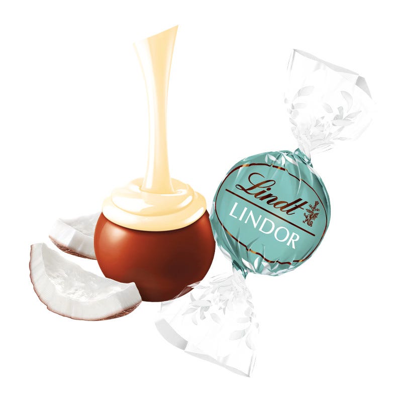 Coconut Chocolate LINDOR Truffles 800-pc Case (353 oz)